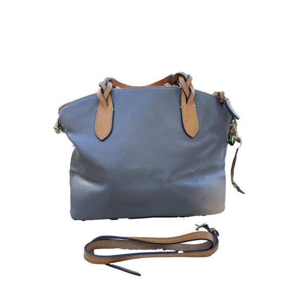 Dooney And Bourke Smooth Leather Celeste Large Satchel Gray Bag A384689 - Picture 2 of 6